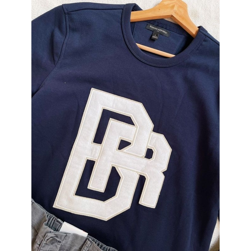 BR big logo sweatshirt navy &amp;Cream