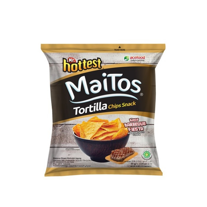 

Mr Hottest Maitos Tortilla Chips Rasa Bbq Fiesta 55gr