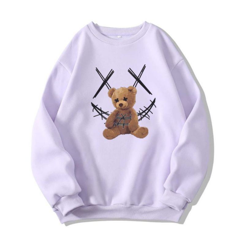 Sweater Crewnek Emot Bear Sweater simple sweater badic