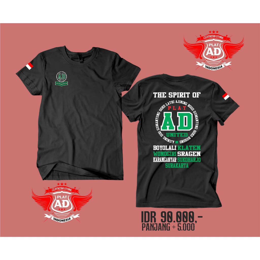 KAOS PLAT AD BOYOLALI KLATEN WONOGIRI SRAGEN KARANGANYAR SUKOHARJO SURAKARTA