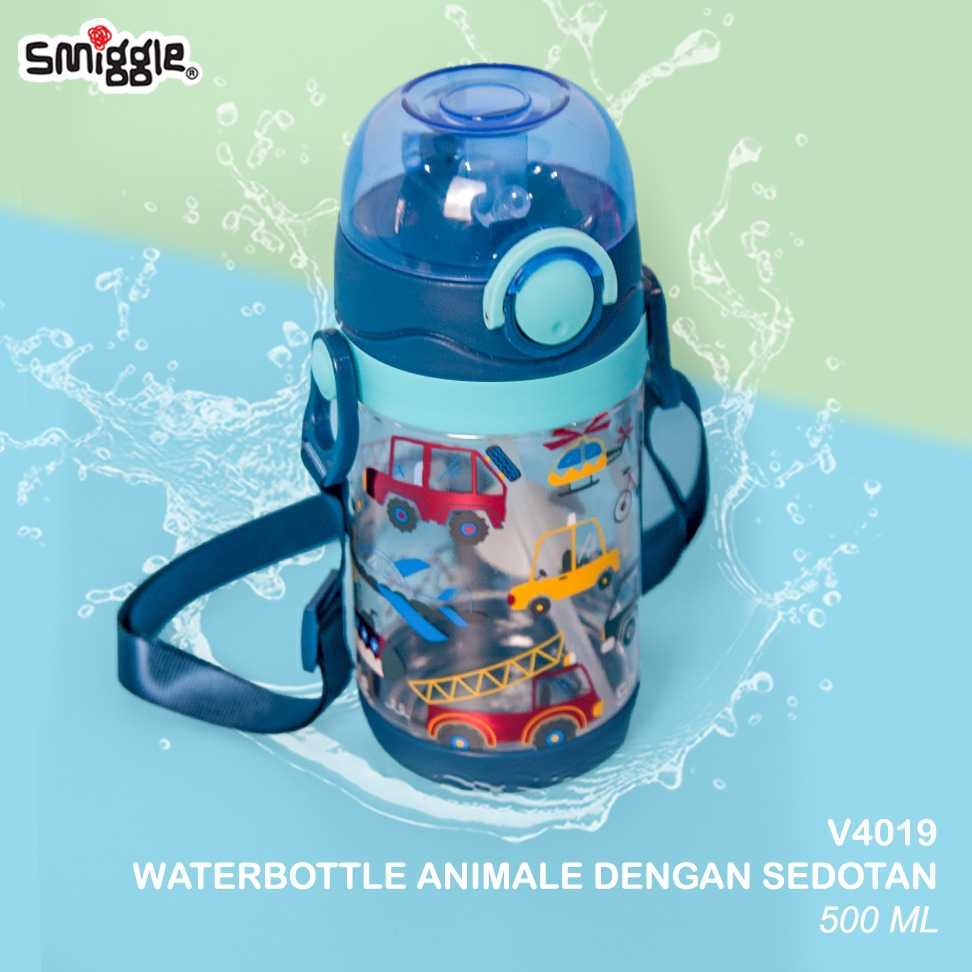 DEOS--BPA FREE 4019 SMIGGLE BOTOL MINUM SEDOTAN ANAK ANIMAL/ WATER BOTTLE 500ML