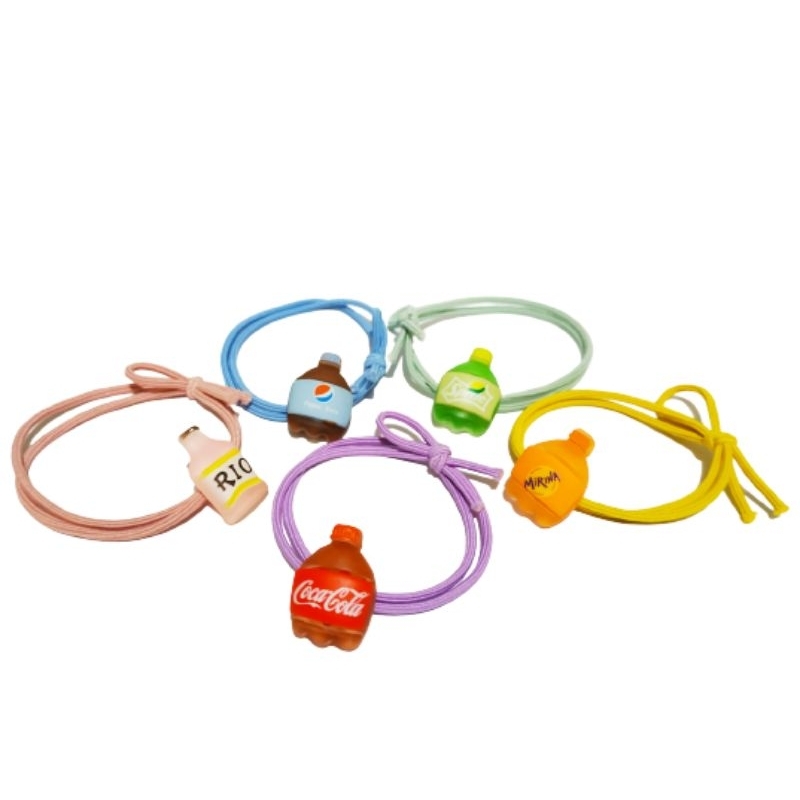 KBU06 Ikat Rambut Karet Ulat Dobel Karakter