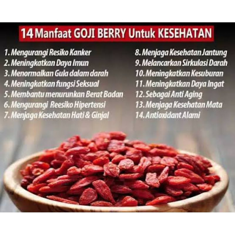 Gojiberry Goji berry Kering Premium Kichi Tanpa Pengawet 1Kg 500gr 250gr 100gr