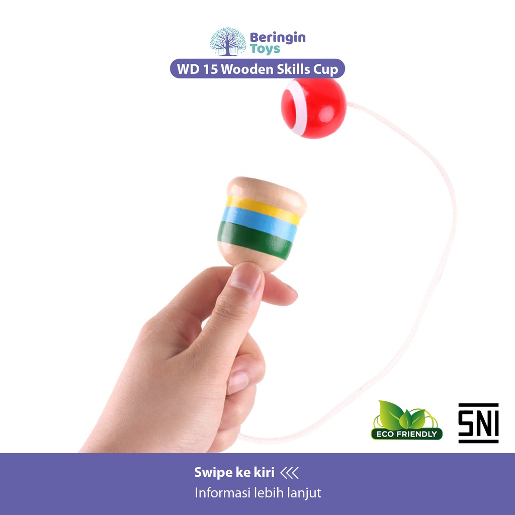 Beringin Toys Mainan Edukasi - Wooden Skills Cup / Wooden Toy Skill Ball / Mainan Anak