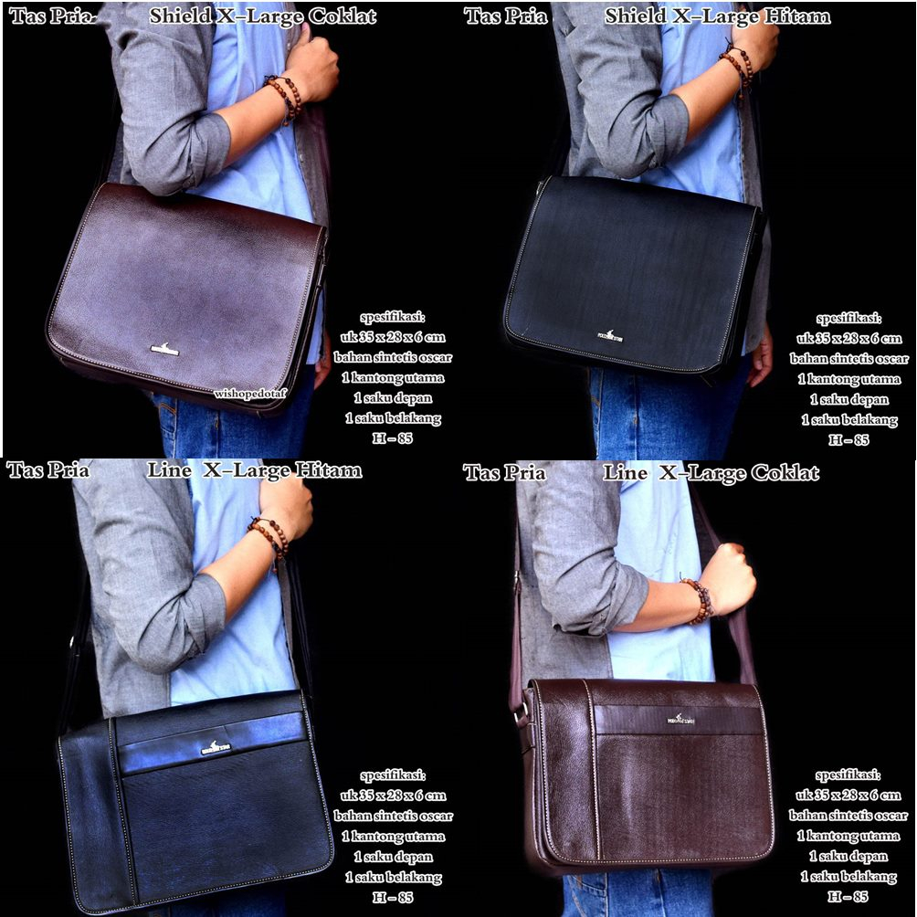 Tas Pria Kulit selempang Oscar Kasual Jumbo Crossbody