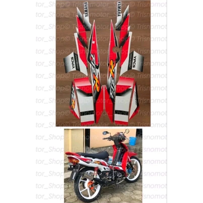 Striping Yamaha Fiz R Malboro Th.2002 warna putih merah