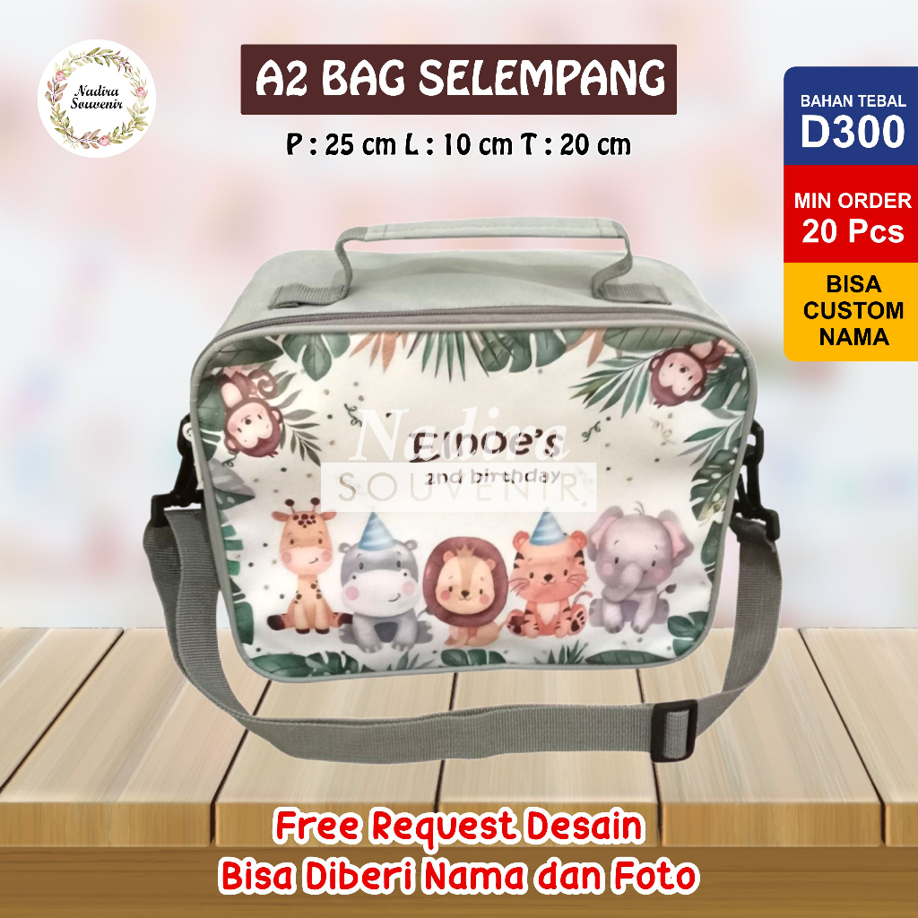 

TAS ULTAH SELEMPANG/TAS ULTAH MURAH TERLARIS/TAS SOUVENIR CUSTOM/TAS ULANG TAHUN 25X10X20 MUAT KFC