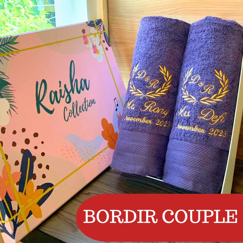 RC Gift Hampers Handuk Bordir Couple Premium Custom Bahan Handuk Terry Palmer Premium 50x100 cm Free Box Premium Dan Gift Card