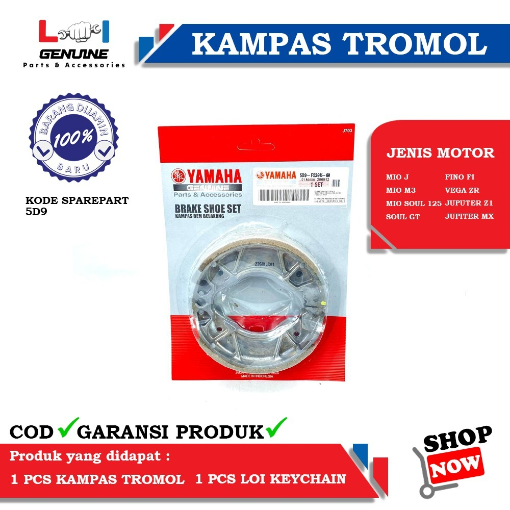 -LOI- KAMPAS REM BELAKANG KAMPAS TROMOL YAMAHA MIO J MIO M3 MIO GT FINO FI VEGA ZR JUPITER Z1 JUPITER MX 5D9