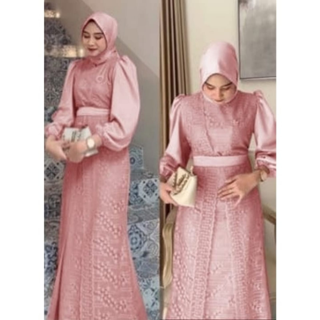 REALPIC DRESS AURORA VIXEN 3 UKURAN M L XL FASHION PAKAIAN WANITA GAMIS MAXY MAXI MR BAHAN BRUKAT MALIKA ADA VIDEO REAL PRODUK