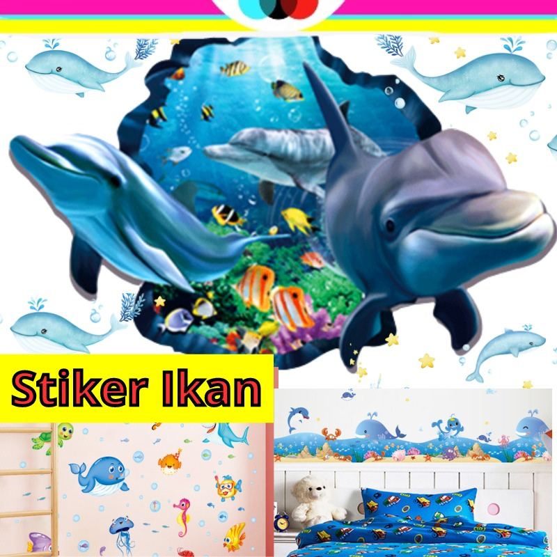 WALLSTICKER WALL STICKER STIKER WALLPAPER SETIKER IKAN HIASAN DINDING IKAN DEKORASI RUMAH KERAMIK KR