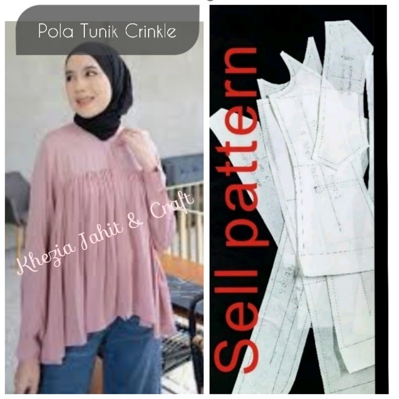 Pola Baju Tunik Crinkle Dewasa (JUAL POLA BUKAN BAJU)