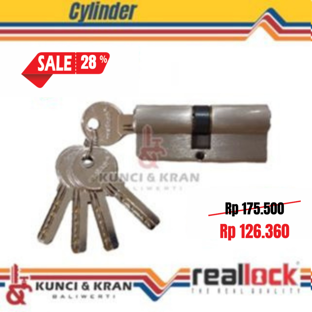 SILINDER KUNCI REALLOCK 65 SN DOUBLE CYLINDER KUNCI PINTU RUMAH