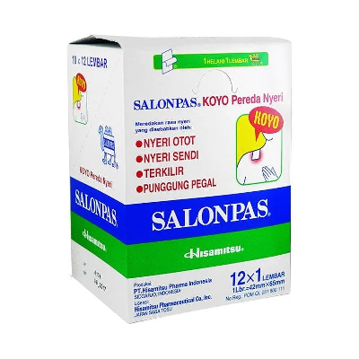 [ECER] Salonpas Koyo 1 Pack - Isi 12 Lembar Plester Pereda Nyeri Sendi Tulang Bengkak