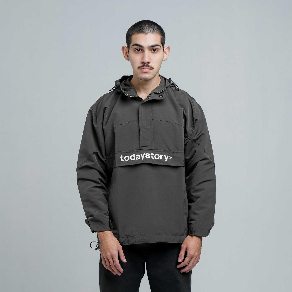 Jaket - Today Story - Water Repellent Anorak Jacket - Green