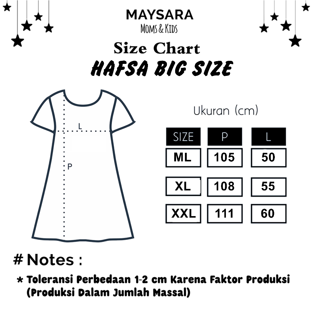 Hafsa XL XXL Jumbo Baju Menyusui Big size Homedress Bukaan Samping