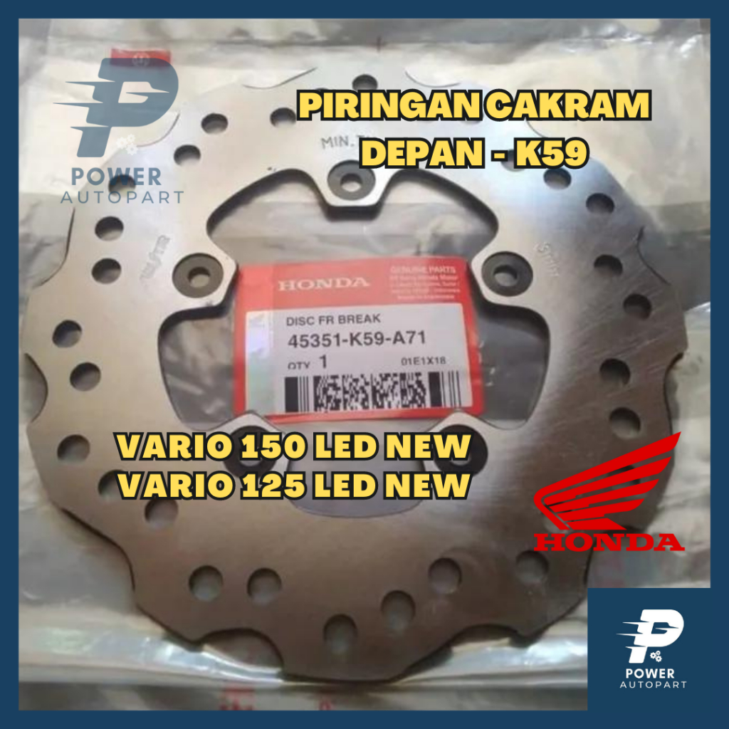 PIRINGAN CAKRAM DEPAN HONDA VARIO 125 LED KUALITAS ASLI ORIGINAL HONDA - K59