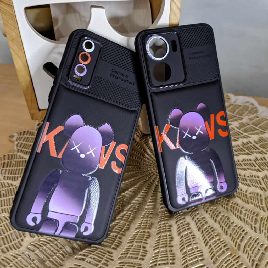 Case Samsung A23 A02S A03S A04S A11 M11 A12 M12 A13 4G 5G A14 4G 5G A34 A51 A52 4G 5G A52S 5G A54  Casing Aesthetic Kaws Purple Bear Pro Camera Premium