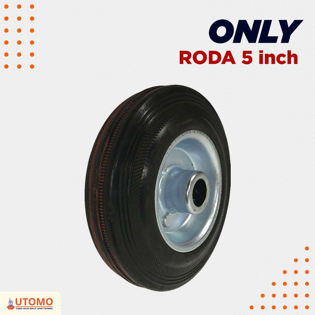 Roda Etalase 5" Wheel Only / Roda Karet / Roda Trolley / Roda Gerobak 5 Inch