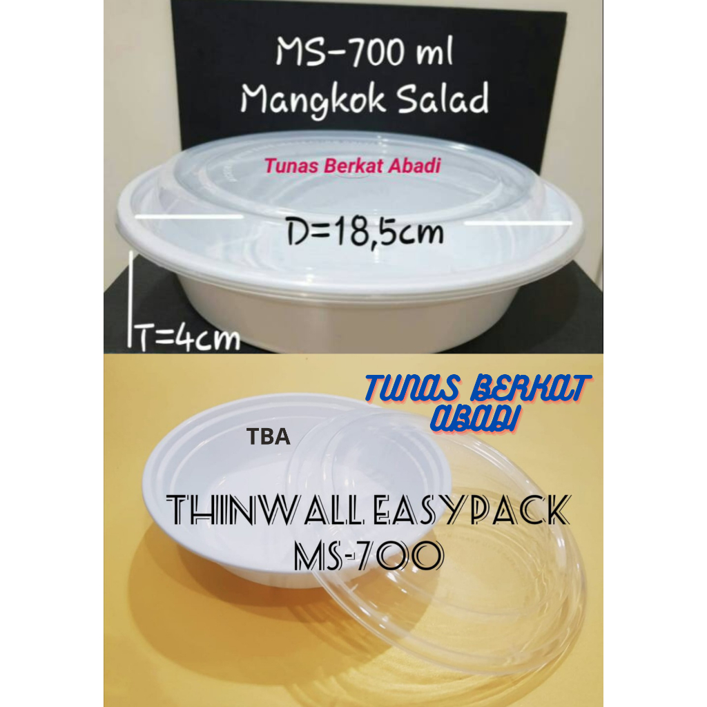 Mangkok Plastik 700 ml / Mangkok Salad / Thin Wall 700 ml