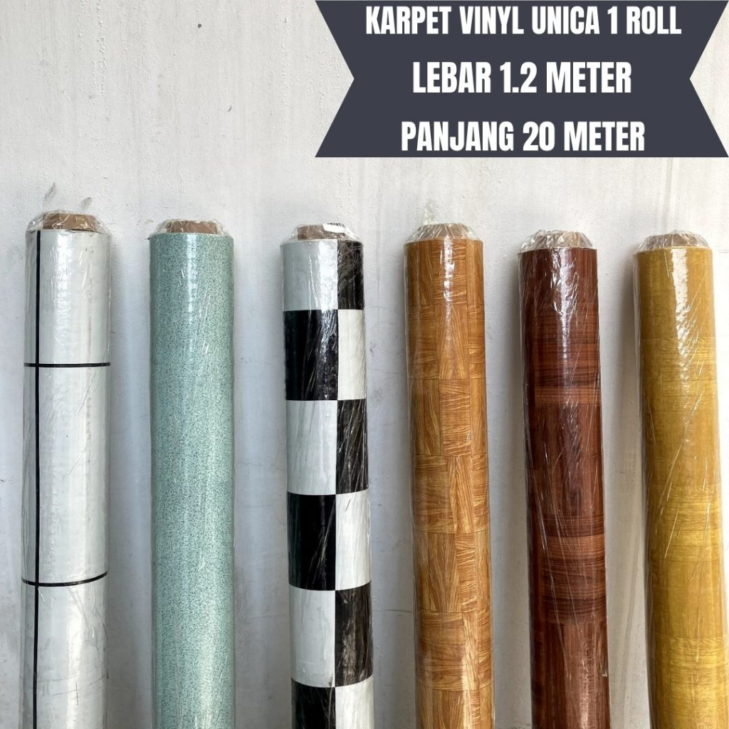 Karpet Plastik Vinyl Meteran untuk Meja dan Lantai Tinggi  20 x 1,2 M Tebal Unica Motif Best Seller 