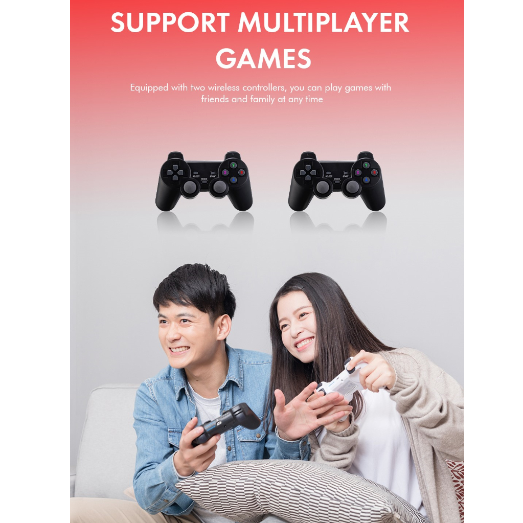 Game Stick 4K Mini Console Wireless Controller 2.4G 64GB Tampilan Jernih Kualitas 4K Teknologi Canggih Berkualitas