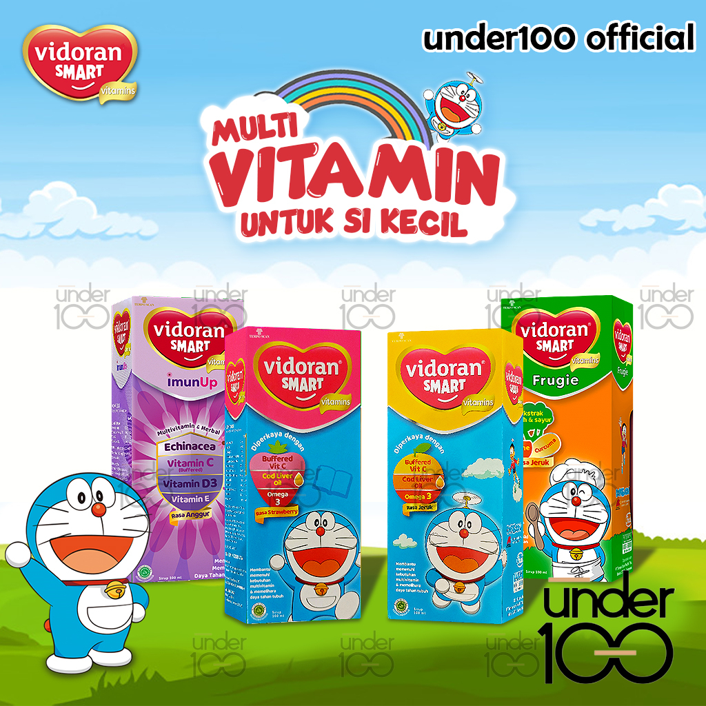 ❤ Under100 ❤ Vidoran Smart Vitamins Syrup ImunUp Rasa Anggur | Frugie Rasa Jeruk | Rasa Strawberry 100ml | HALAL BPOM