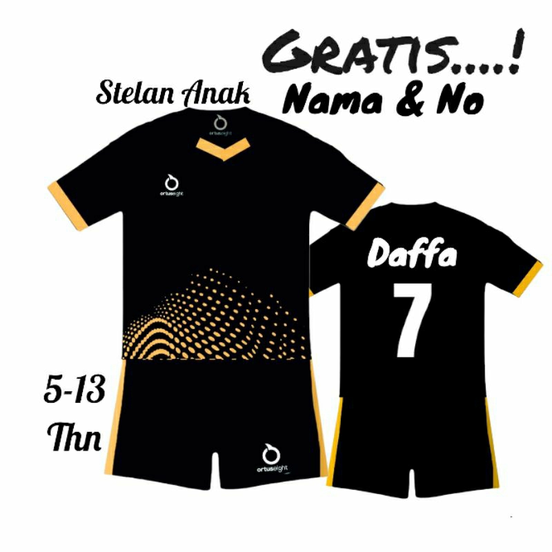 Gratis Sablon Nama Stelan Baju Olahrga Kaos Bola Futsal Anak Laki/Perempuan Usia 5-13 Tahun  Jersey Volli Baju Badminton Sd/Smp Terbaru Sudah Termasuk Nama