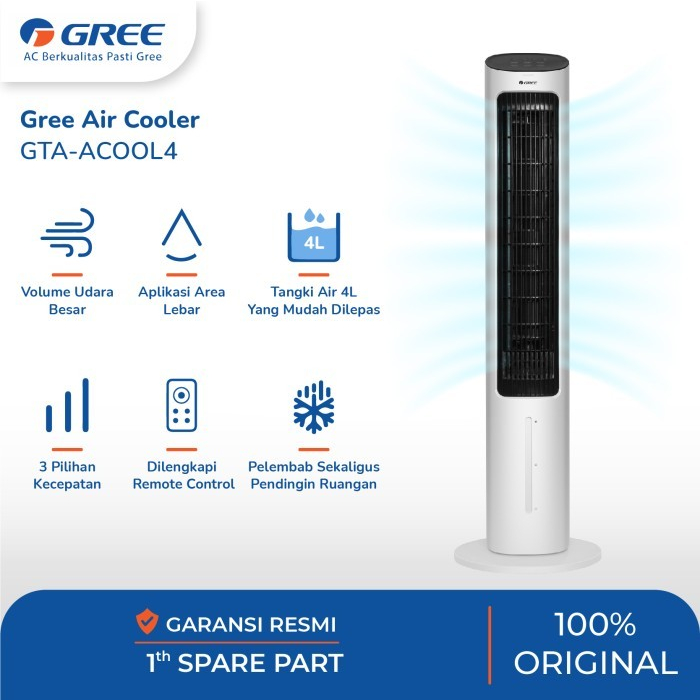 GREE Smart Tower Fan Air Cooler / Penyejuk Udara Portable - GTA-ACOOL4