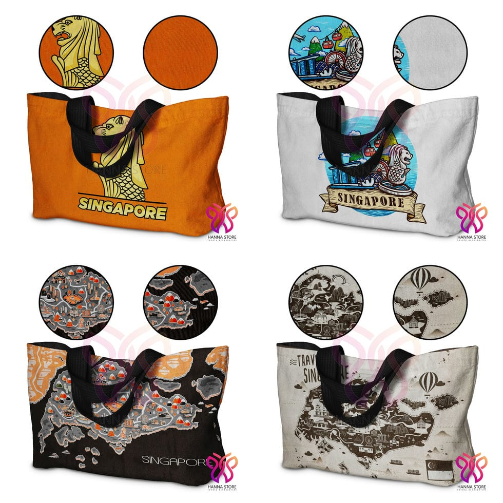 Tas Tote bag Merchandise Singapore Merlion
