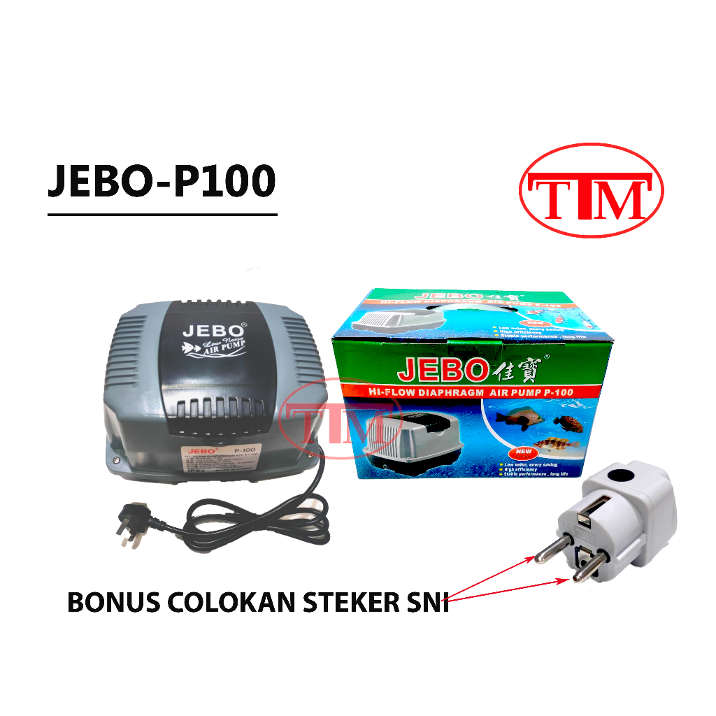 JEBO P100 AIR PUMP KOLAM IKAN POMPA UDARA OKSIGEN AERATOR JEBO P100
