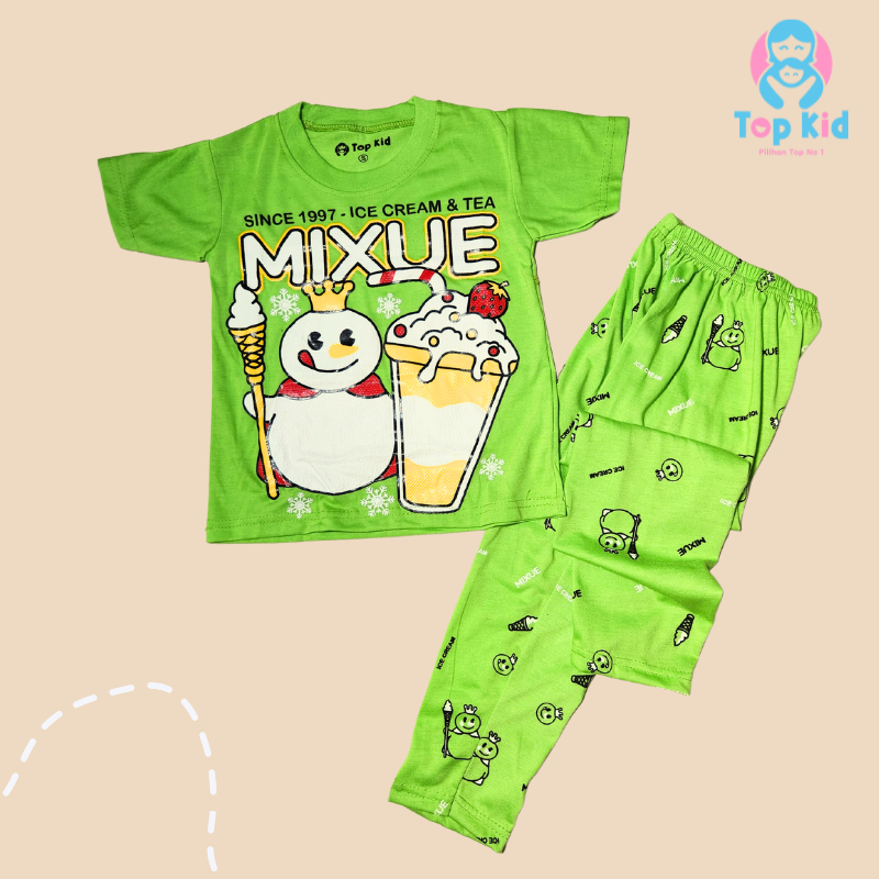 Top Kid Setelan Kaos Anak Mixue Celana Panjang 025