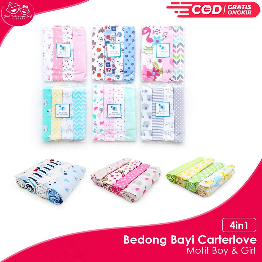 Bedong Bayi Carterlove 4In1 Kain Selimut Bedong Flanel Baby Newborn