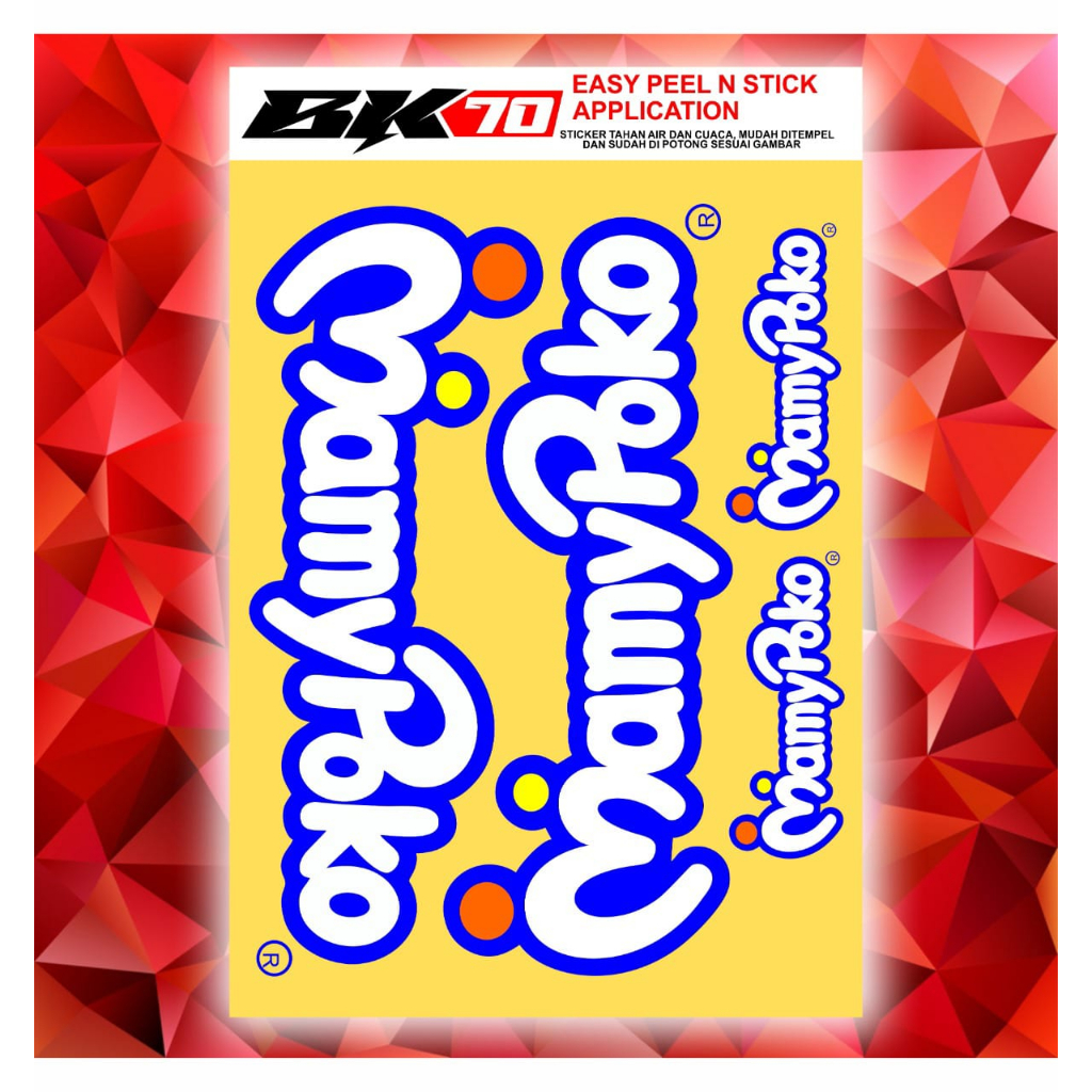 Stiker printing variasi motor matic momipoko keren lembaran satu set