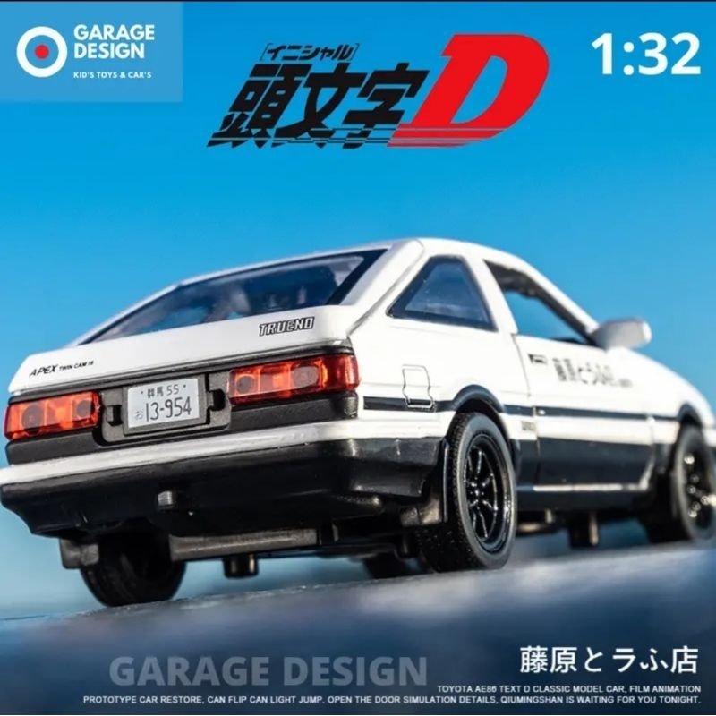 Diecast Miniatur Mobil Initial D Toyota Trueno AE36 1 : 32 Bahan Metal