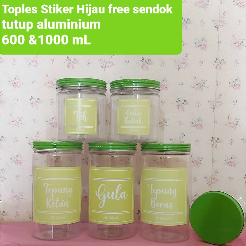Toples bumbu hijau / toples bumbu free stiker / toples tutup hijau/ toples bumbu / toples hijau / to