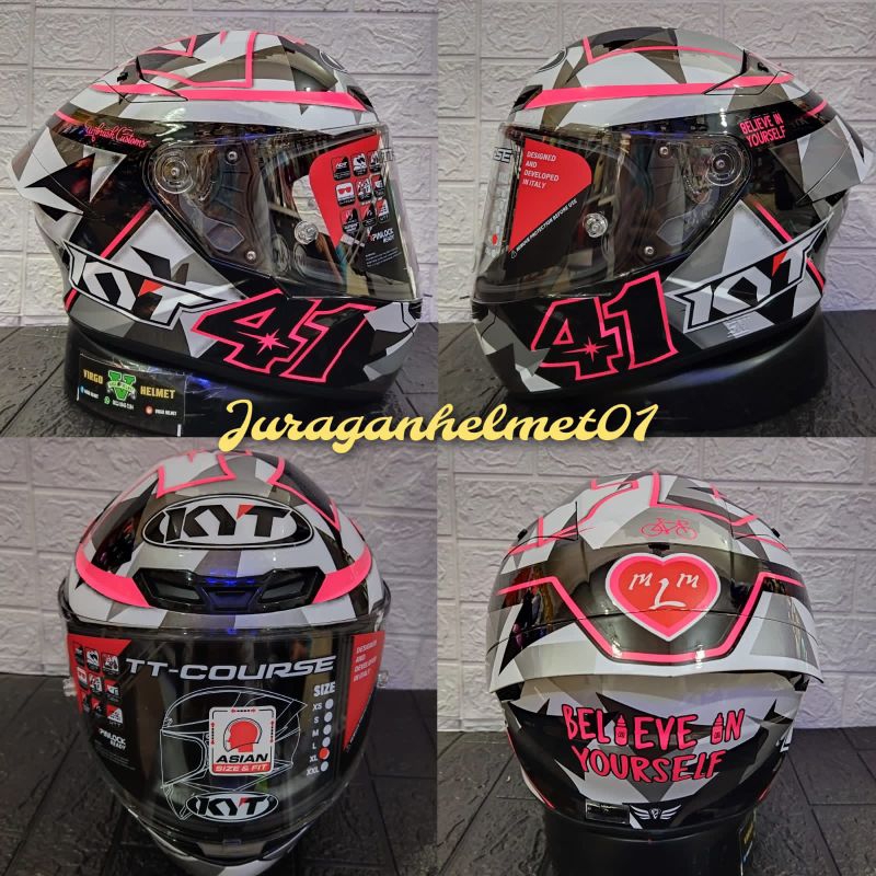 HELM KYT TT COURSE REPAINT ESPARGARO 2018|KYT TTC APRILIA