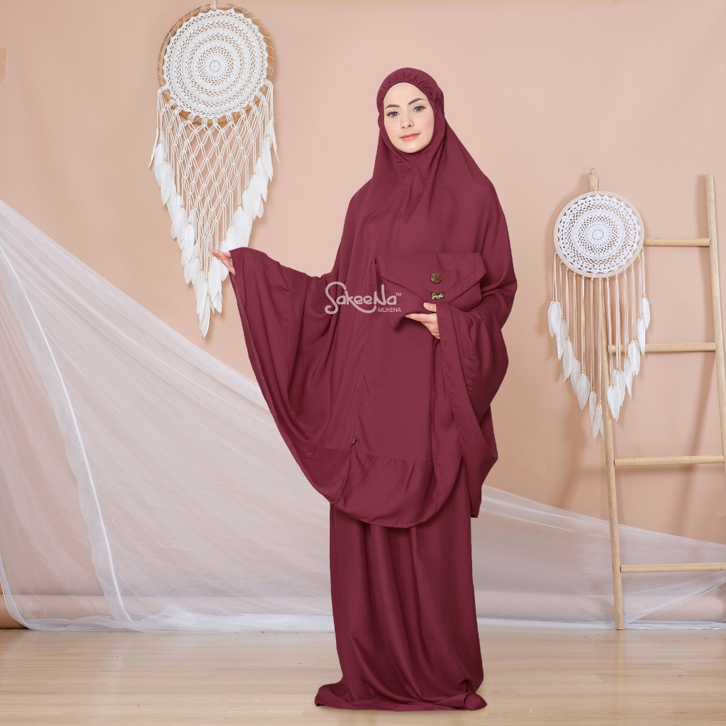 SAKEENA Mukena Bali Premium Dewasa Katun Rayon Jumbo