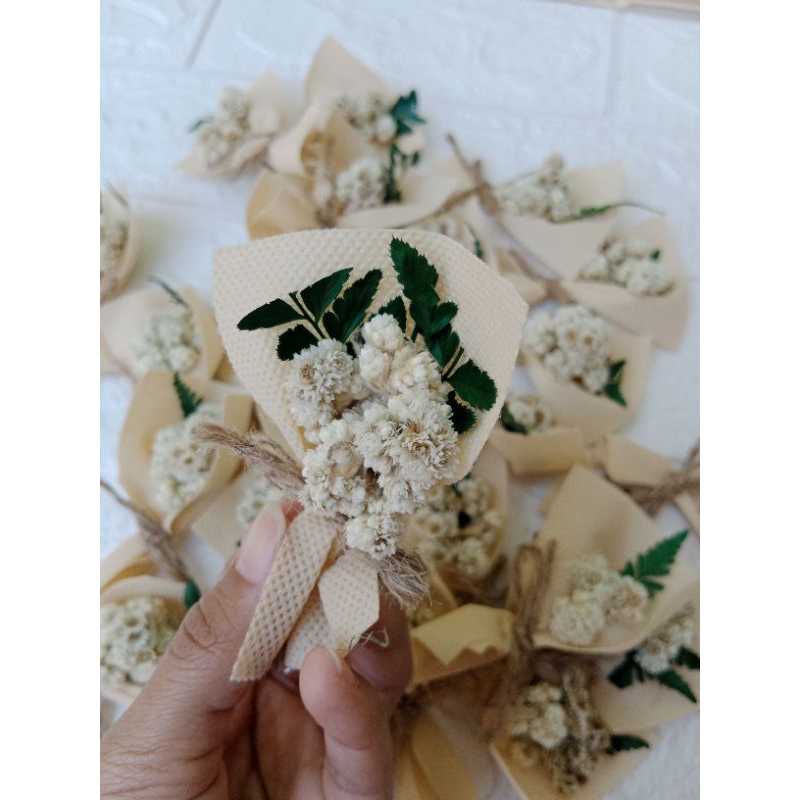 Buket mini hampers / Mahar / bunga kering / Hiasan Mahar / Hiasan Hampers