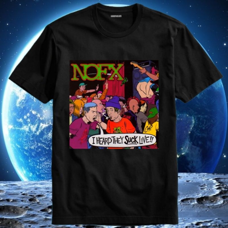 Baju Kaos Tshirt T Shirt Pria Laki Cowok Cewek Perempuan Unisex Band Nofx NoFX Punk in Drublic Heavy