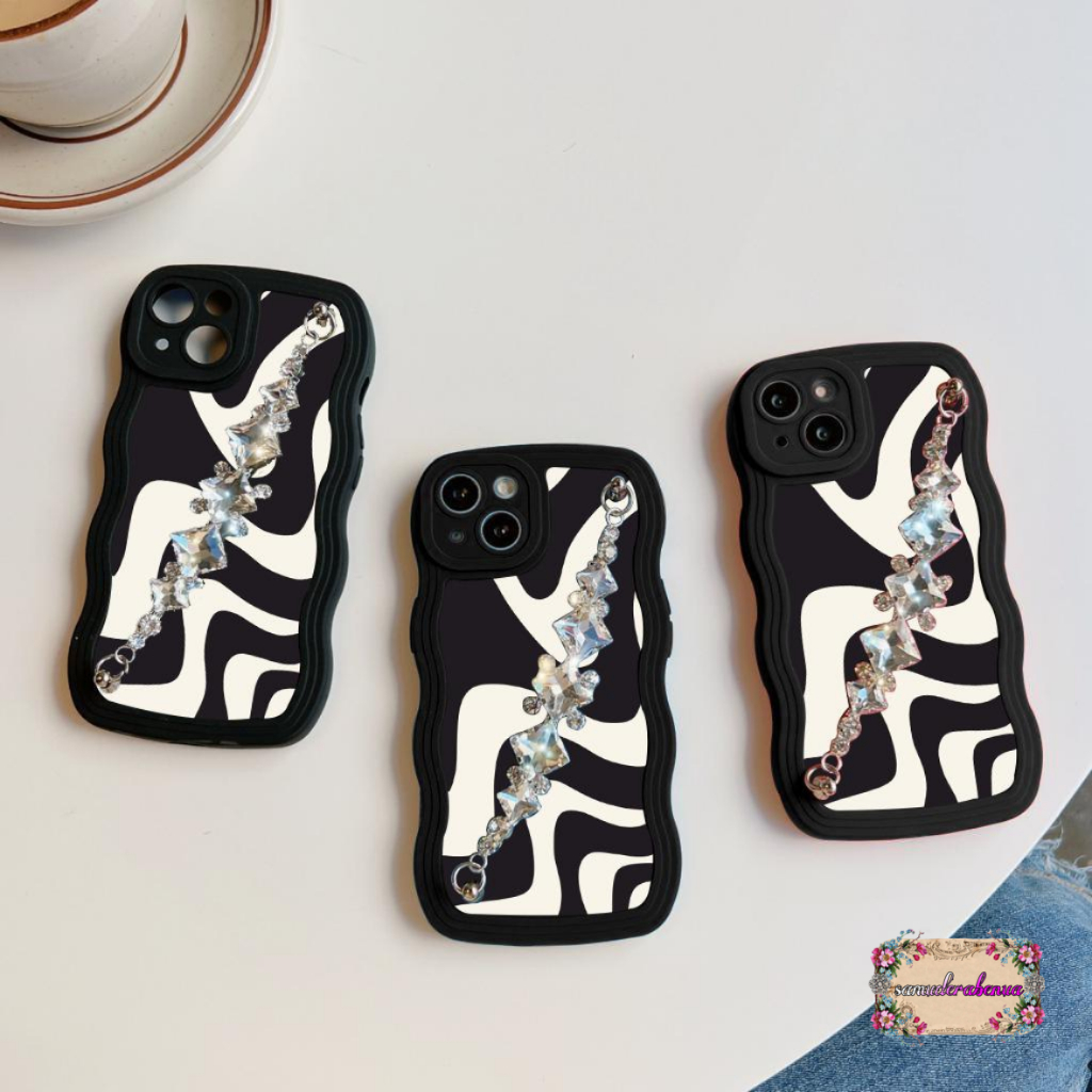 GC34 GC43 CASE CASING SOFTCASE SILIKON WAVY CARACTER RANTAI DIAMOND GRIP FOR SAMSUNG A33 A34 A50 A50S A30S A51 SB5666