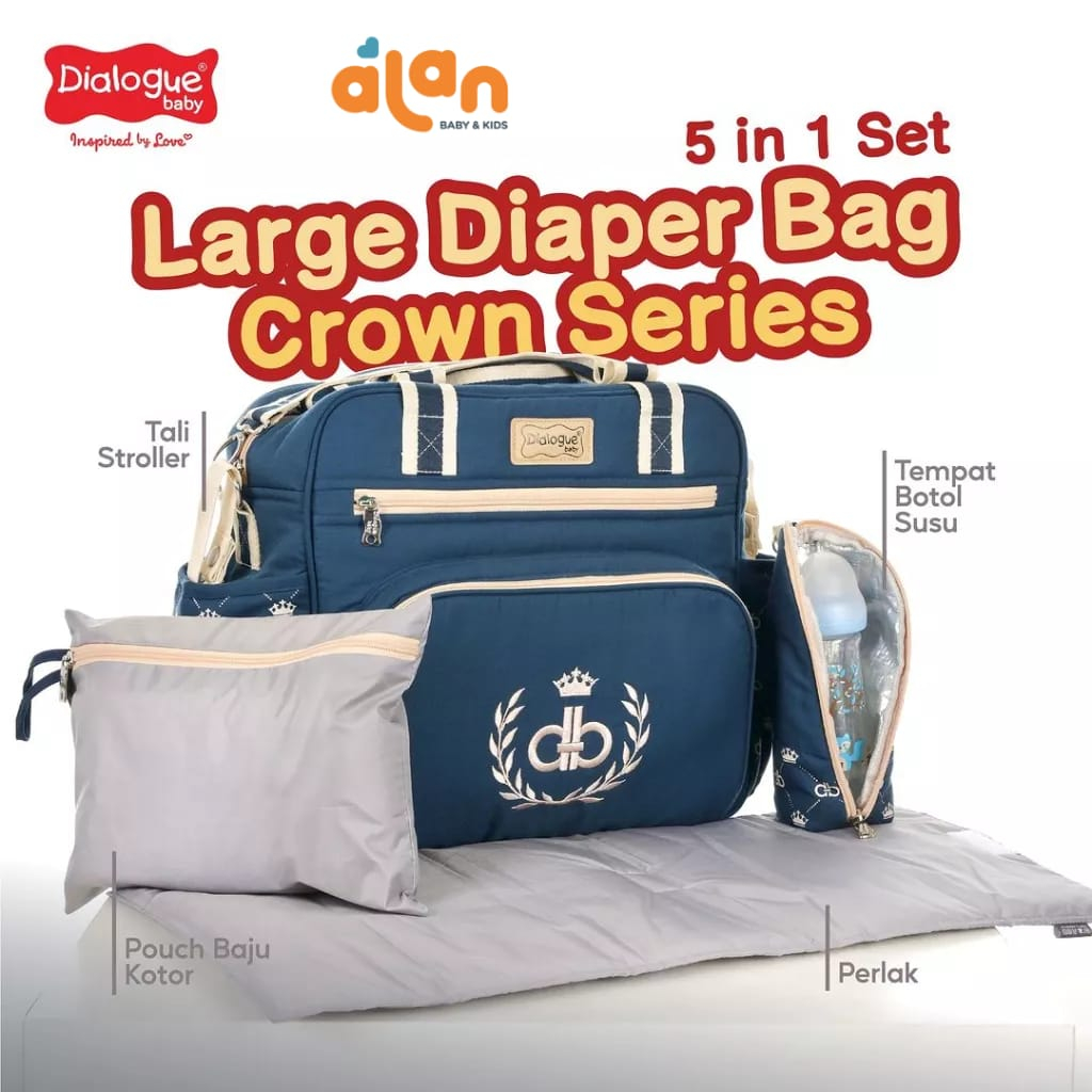 Dialogue DGT7421 Large Bag 5in1 Set Crown Series - Tas Perlengkapan Bayi BESAR