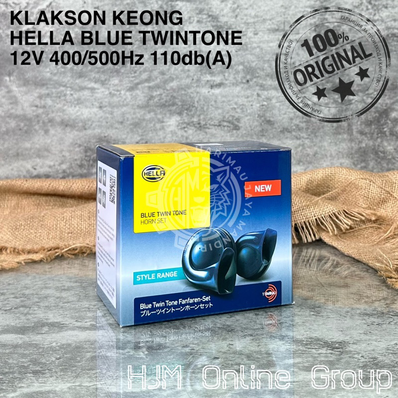 KLAKSON KEONG HELLA TWIN TONE BLUE 12V - KEONG BIRU HELLA ORIGINAL