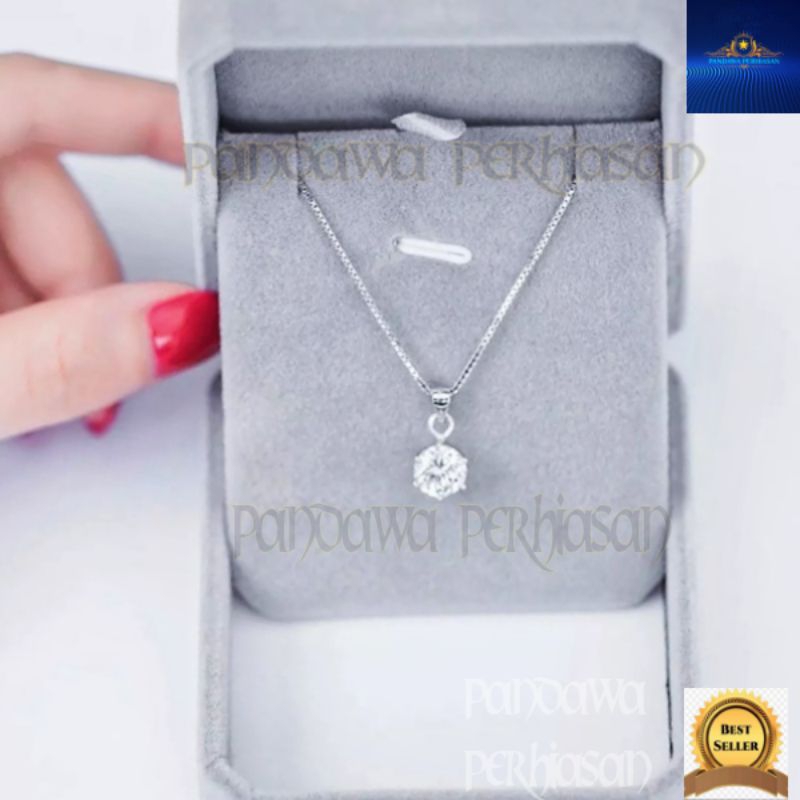 Kalung titanium wanita Anti karat tidak luntur perak 925 mutiara hijab Perhiasan aksesoris fashion K