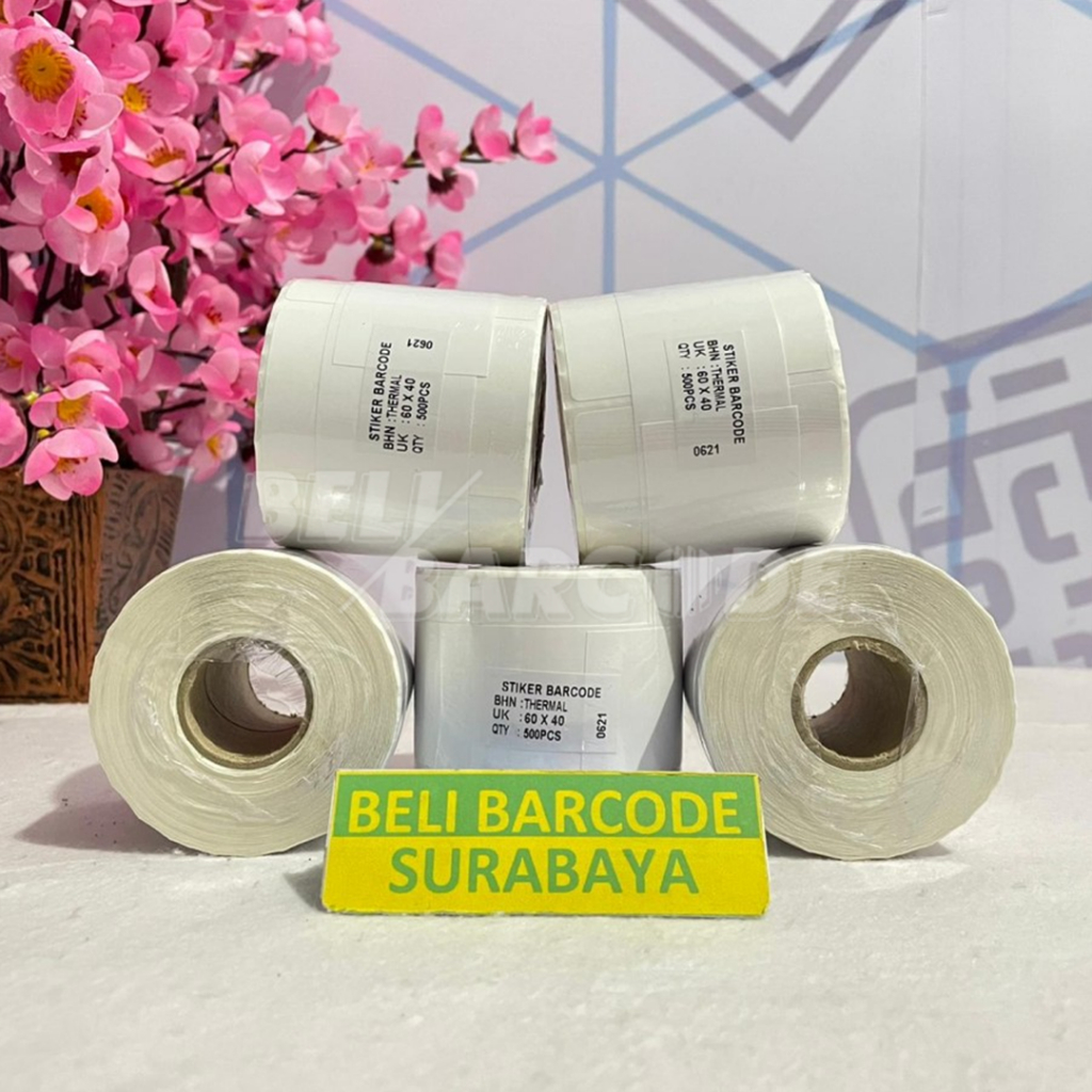 Stiker Label Thermal 60 x 40 mm 1 Line isi 500 Pcs Timbangan 60x40