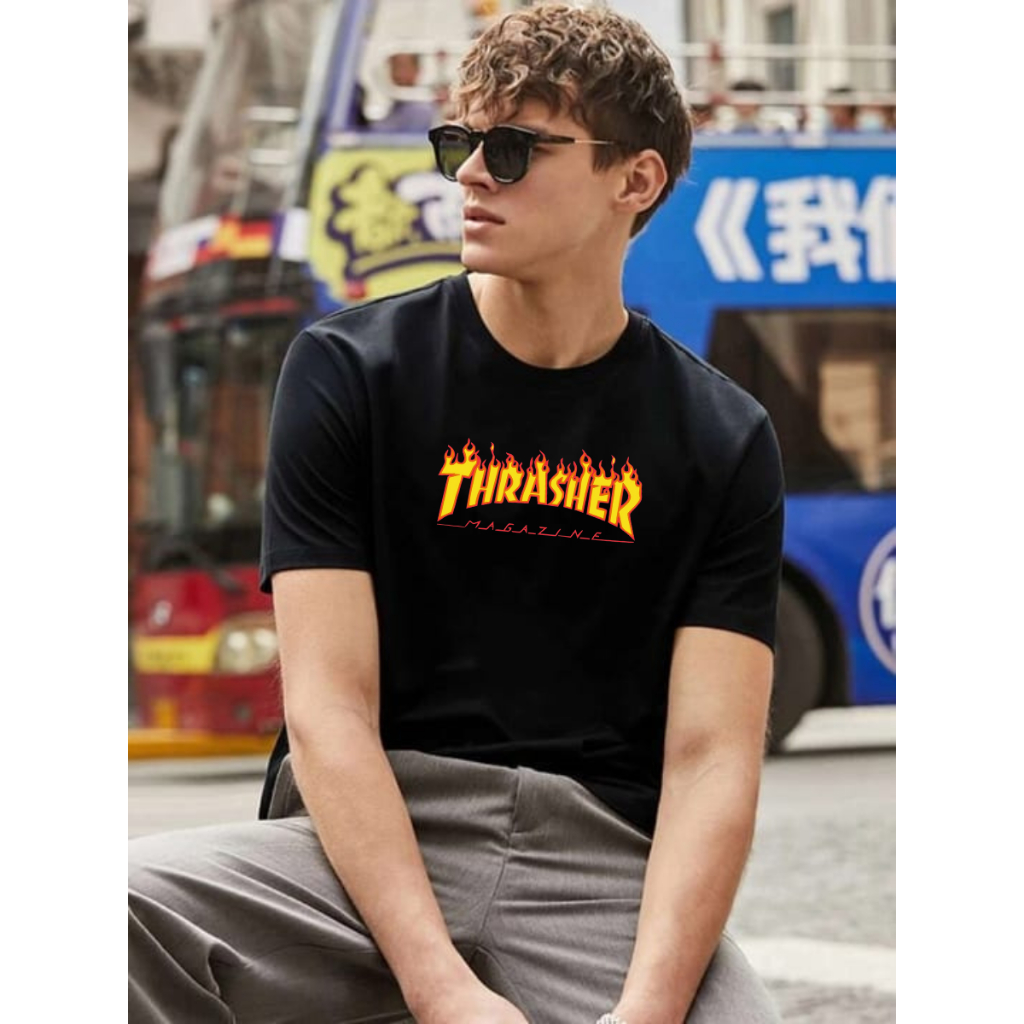 Thrasher Magazine Kaos Distro Pria Keren / Kaos Thrasher Sablon / Kaos Oblong Thrasher / T-shirt Thr