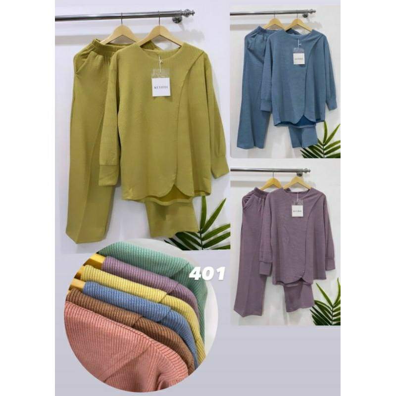 One set KUYIFEI 401//Setelan rajut premium//Setelan celana rajut//Setcel rajut//One set rajut//One s