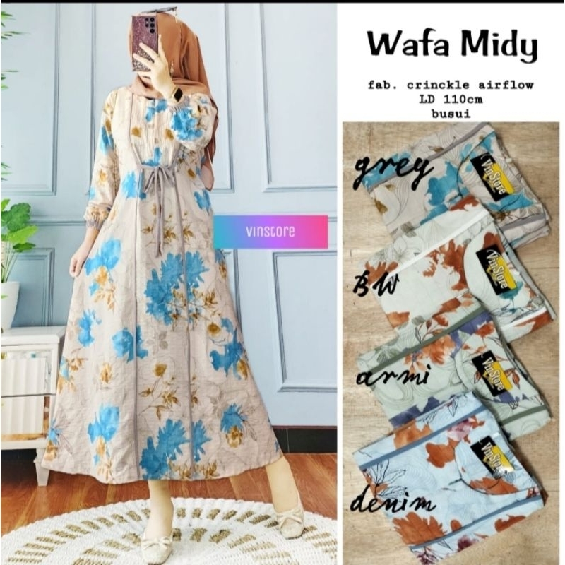 Baju Gamis Wanita Maxi Midi Dress Wafa Jumbo Busui