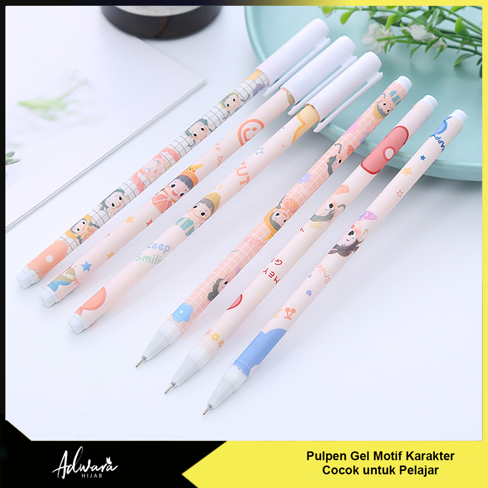 Pulpen Gel Motif Karakter Cartoon / Pena Cocok Untuk Anak Pelajar