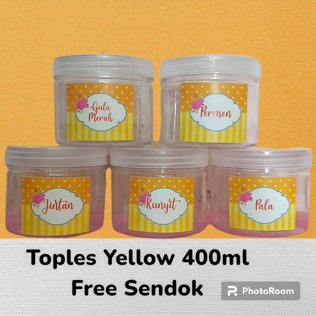 Toples Bumbu/ toples 400 ml / toples bumbu Stiker / Toples Teh Gula Kopi Free Label termurah/ toples